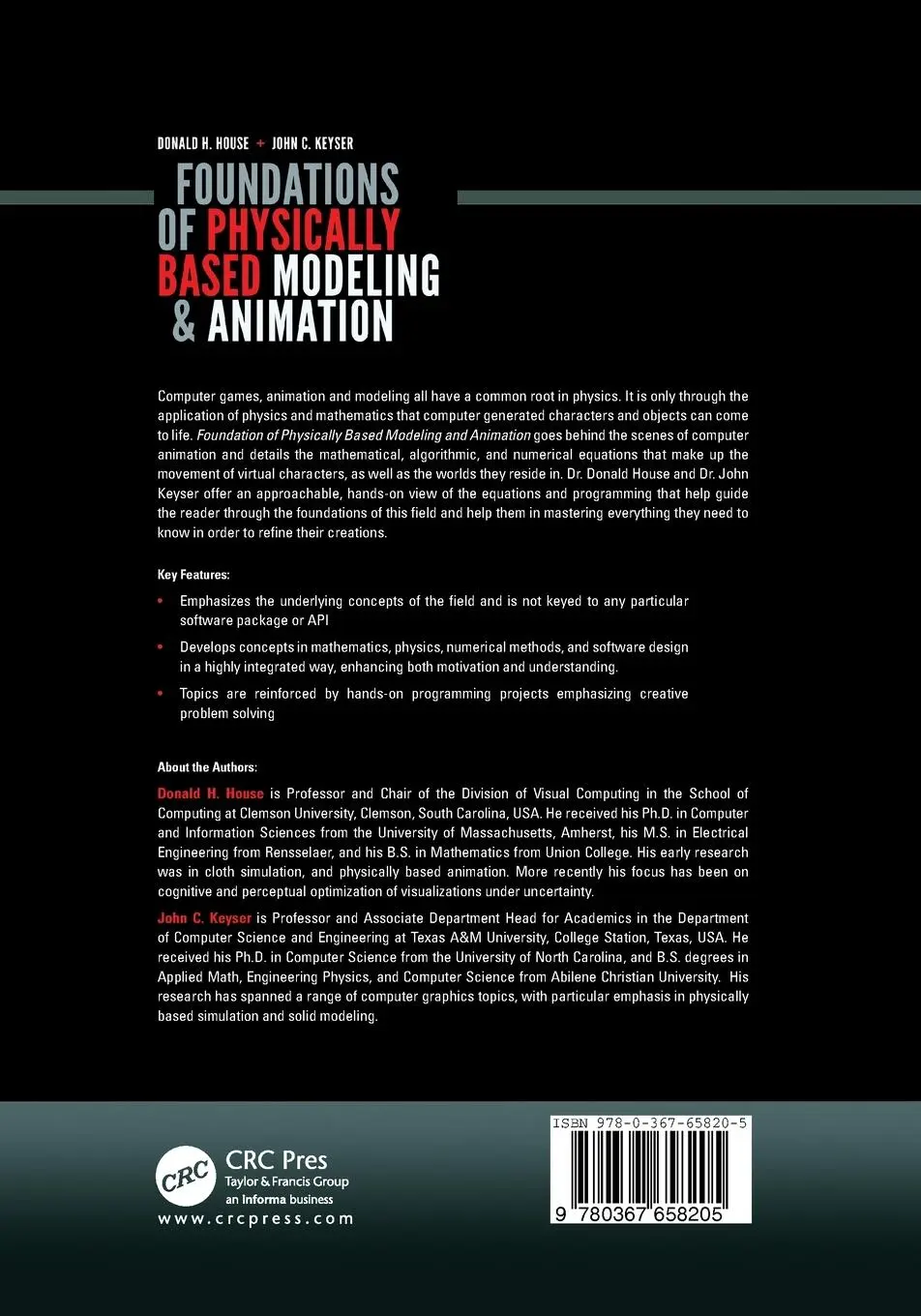 Rückseite: 9780367658205 | Foundations of Physically Based Modeling and Animation | House (u. a.)