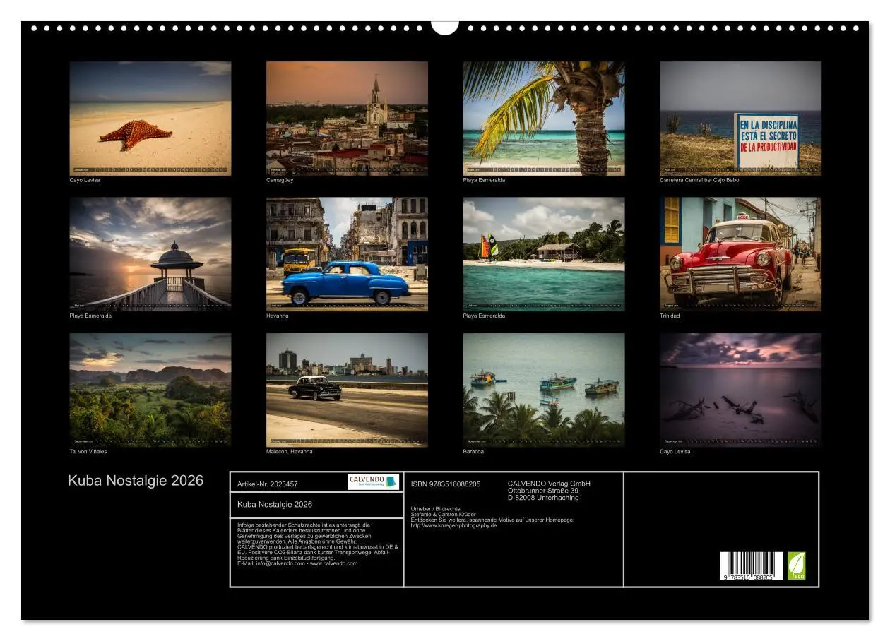 Bild: 9783516088205 | Kuba Nostalgie 2026 (Wandkalender 2026 DIN A2 quer), CALVENDO...