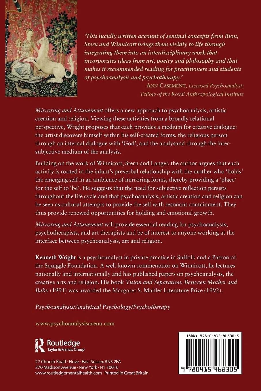 Rückseite: 9780415468305 | Mirroring and Attunement | Self-Realization in Psychoanalysis and Art
