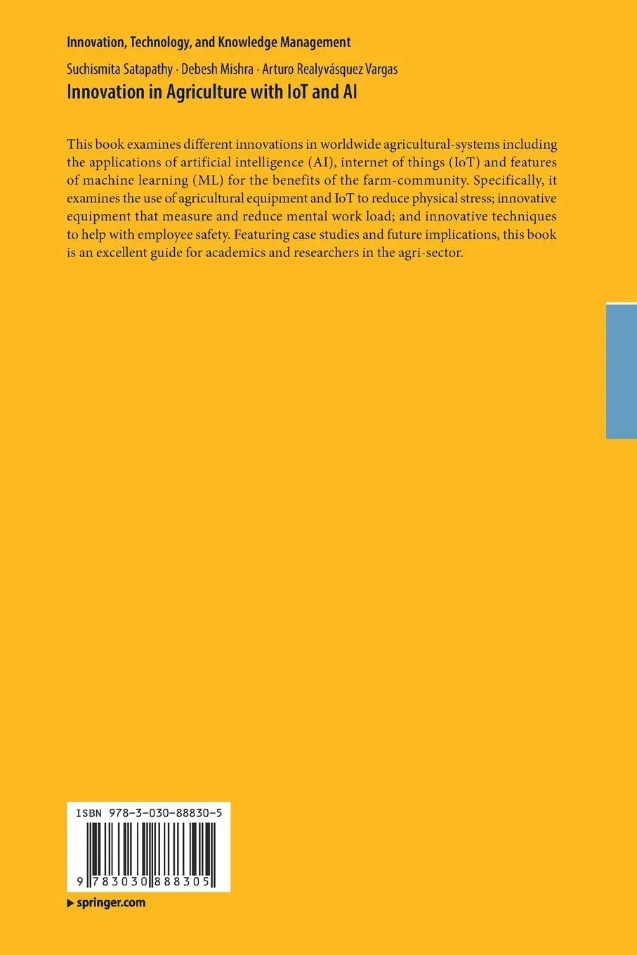 Rückseite: 9783030888305 | Innovation in Agriculture with IoT and AI | Satapathy (u. a.) | Buch