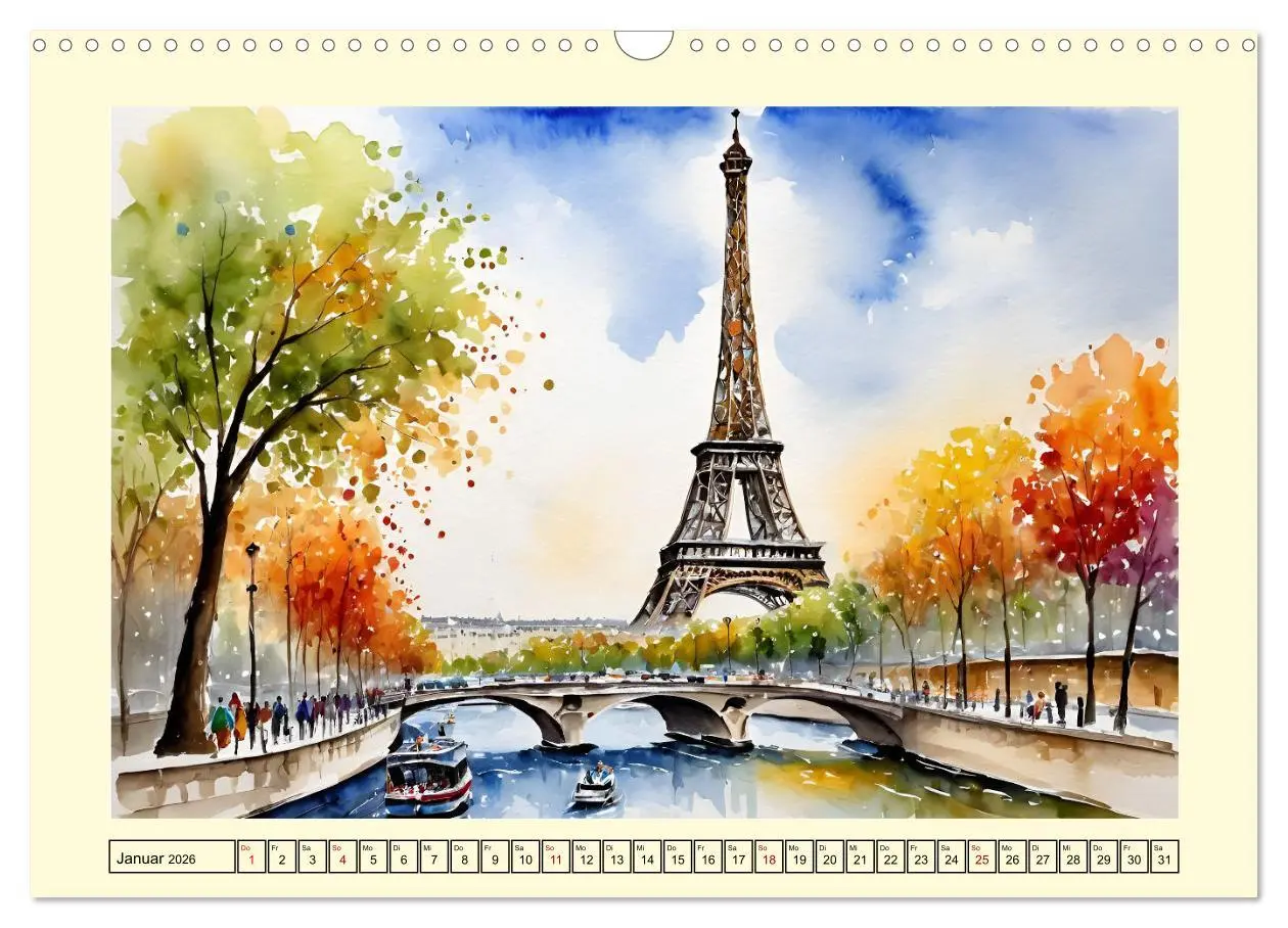 Bild: 9783457368305 | Paris - Stadt der Liebe (Wandkalender 2026 DIN A3 quer), CALVENDO...