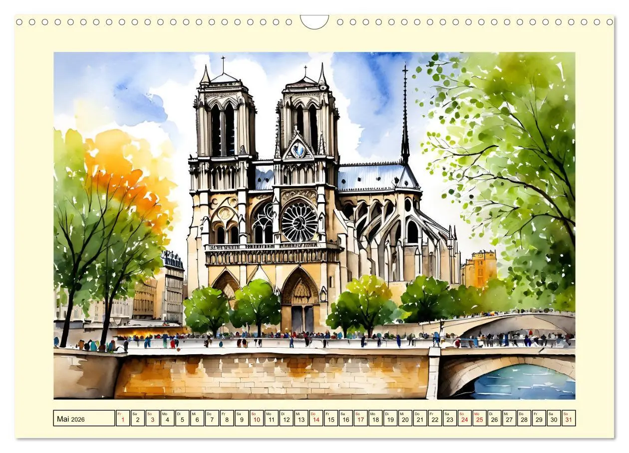 Bild: 9783457368305 | Paris - Stadt der Liebe (Wandkalender 2026 DIN A3 quer), CALVENDO...
