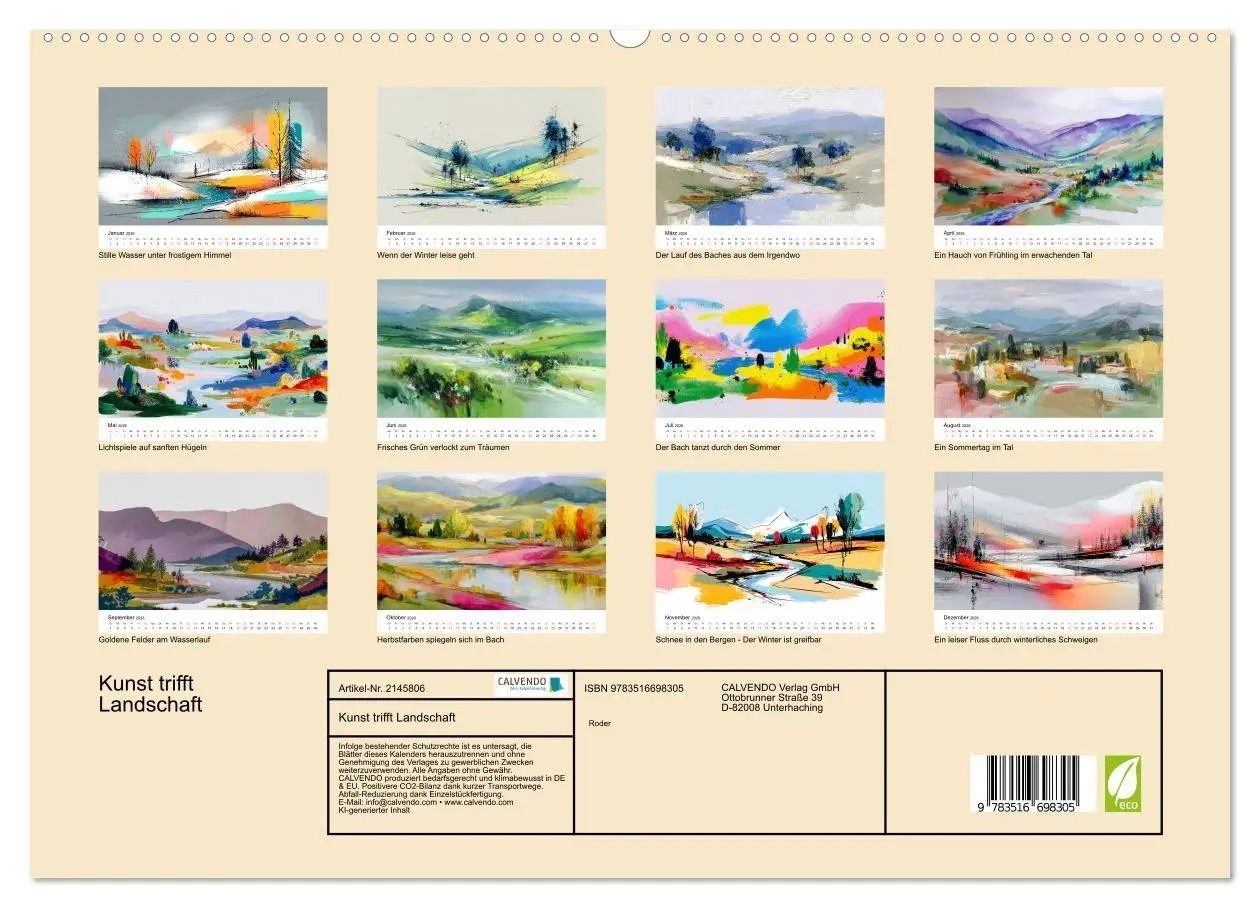 Bild: 9783516698305 | Kunst trifft Landschaft (hochwertiger Premium Wandkalender 2026 DIN...