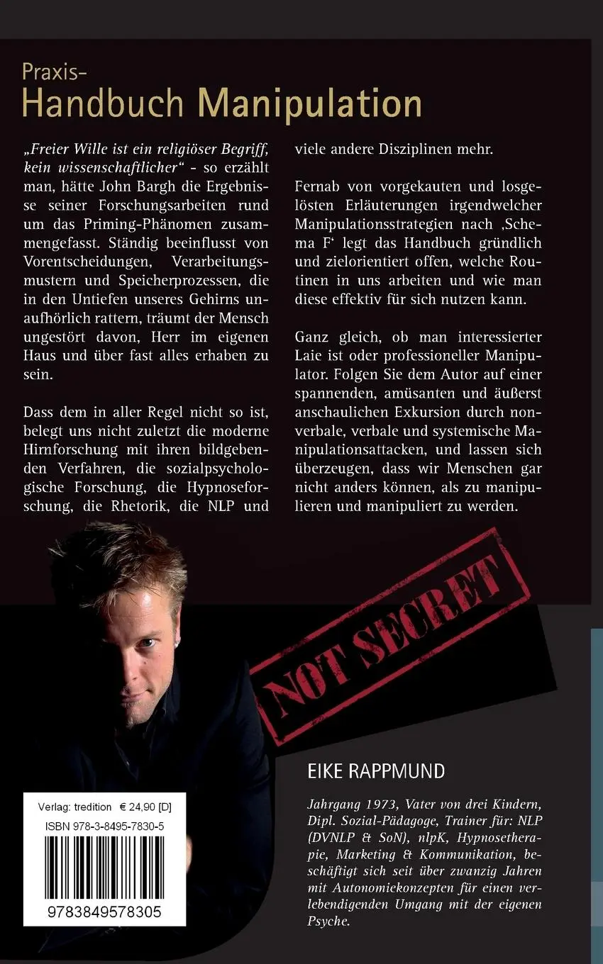 Rückseite: 9783849578305 | Handbuch: Manipulation | Eike Rappmund | Taschenbuch | 440 S. | 2014