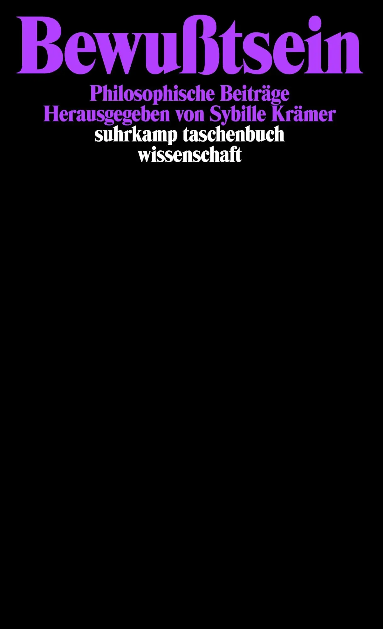 Cover: 9783518288405 | Bewußtsein | Philosophische Beiträge | Sybille Krämer | Taschenbuch