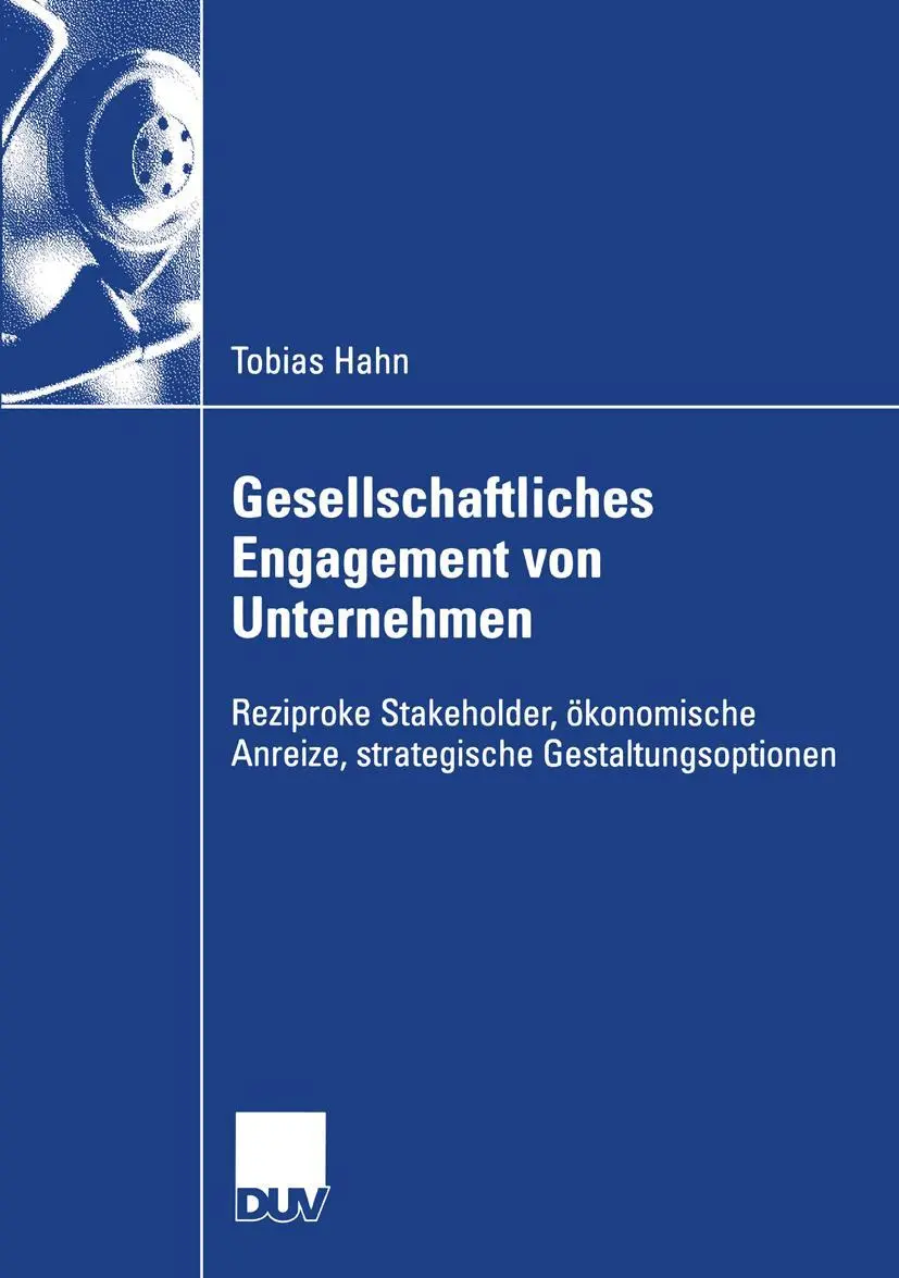Cover: 9783824408405 | Gesellschaftliches Engagement von Unternehmen | Tobias Hahn | Buch