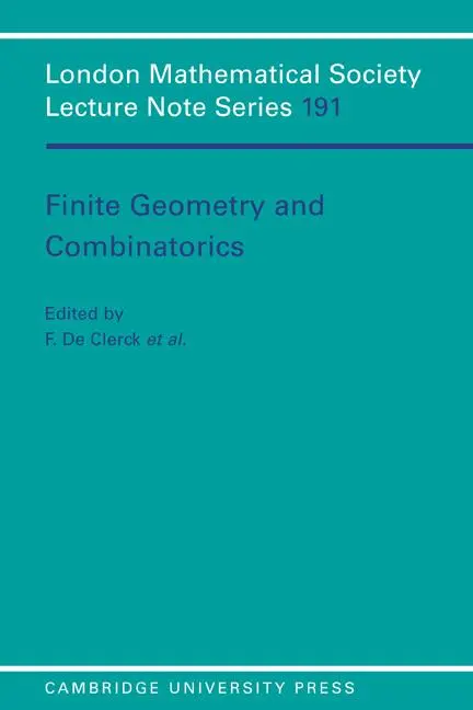 Cover: 9780521448505 | Finite Geometry and Combinatorics | F. De Clerck (u. a.) | Taschenbuch