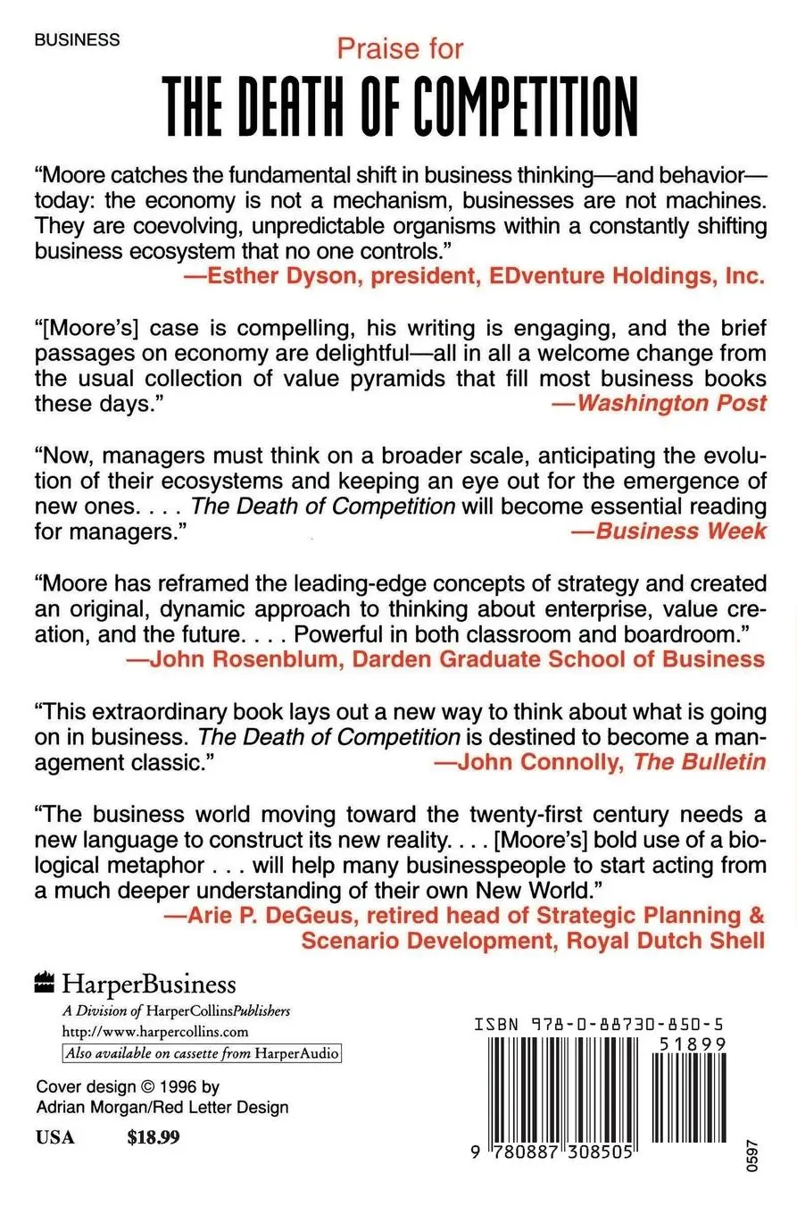 Rückseite: 9780887308505 | The Death of Competition | James F Moore | Taschenbuch | Englisch
