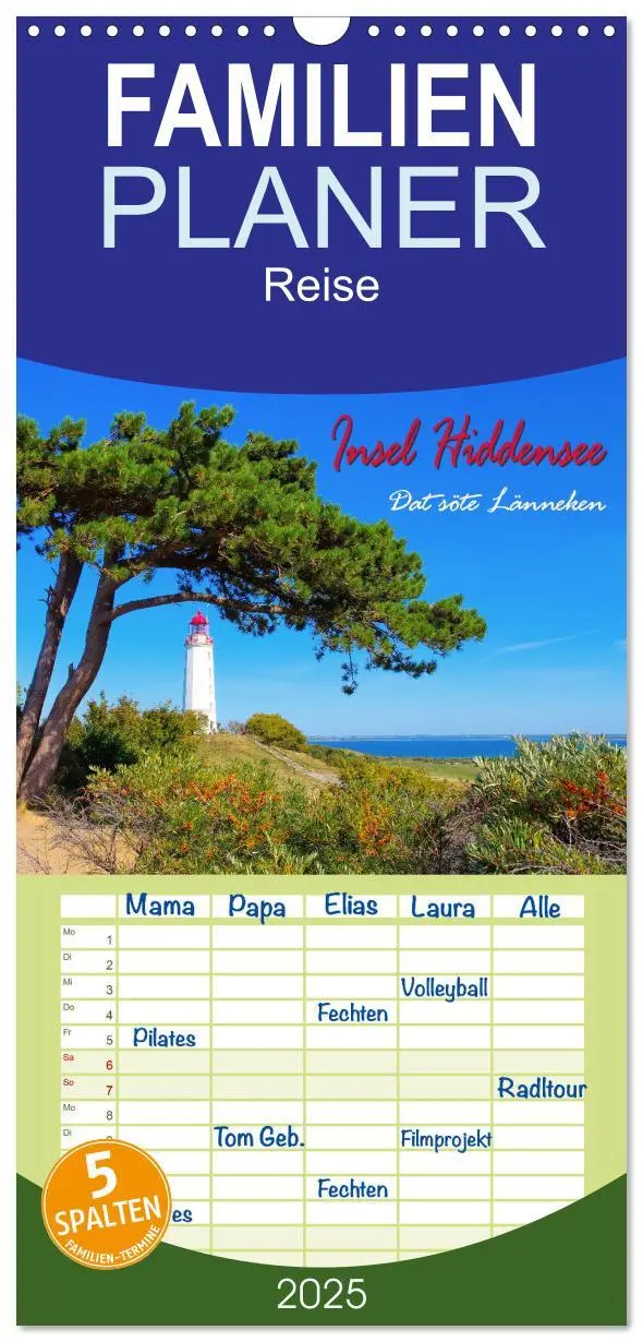 Cover: 9783457108505 | Familienplaner 2025 - Insel Hiddensee - Dat söte Länneken mit 5...