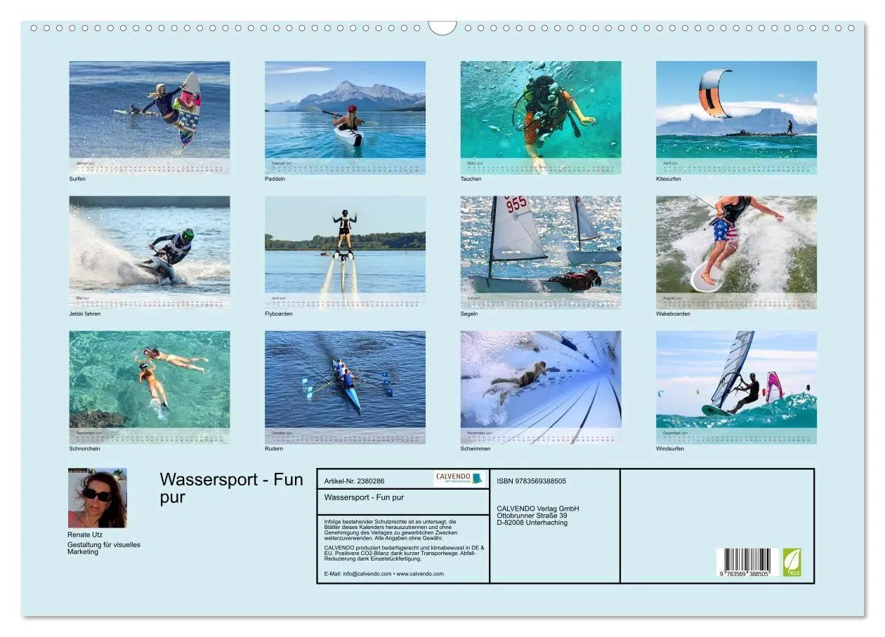 Bild: 9783569388505 | Wassersport - Fun pur (Wandkalender 2027 DIN A2 quer), CALVENDO...