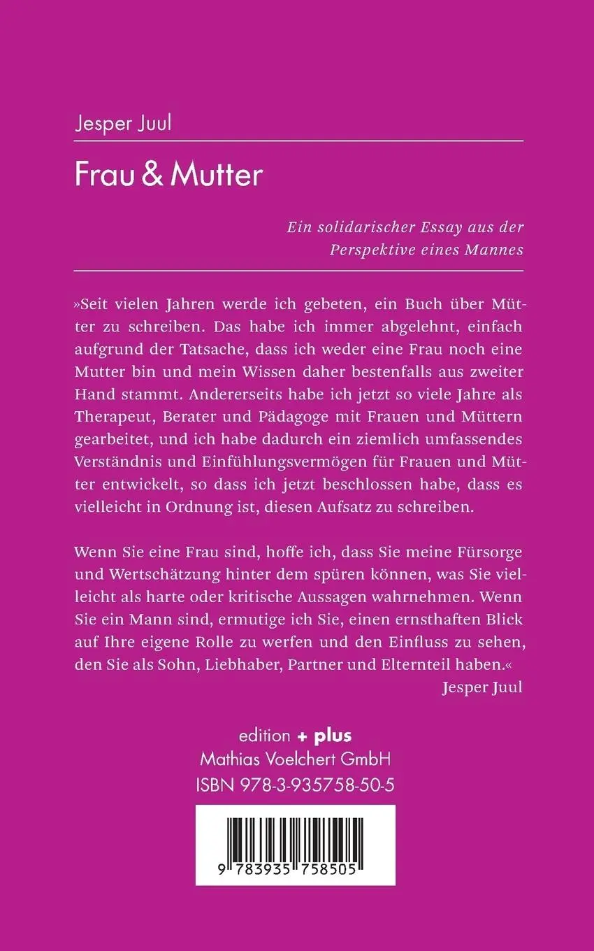 Rückseite: 9783935758505 | Frau und Mutter | Jesper Juul | Taschenbuch | 56 S. | Deutsch | 2014