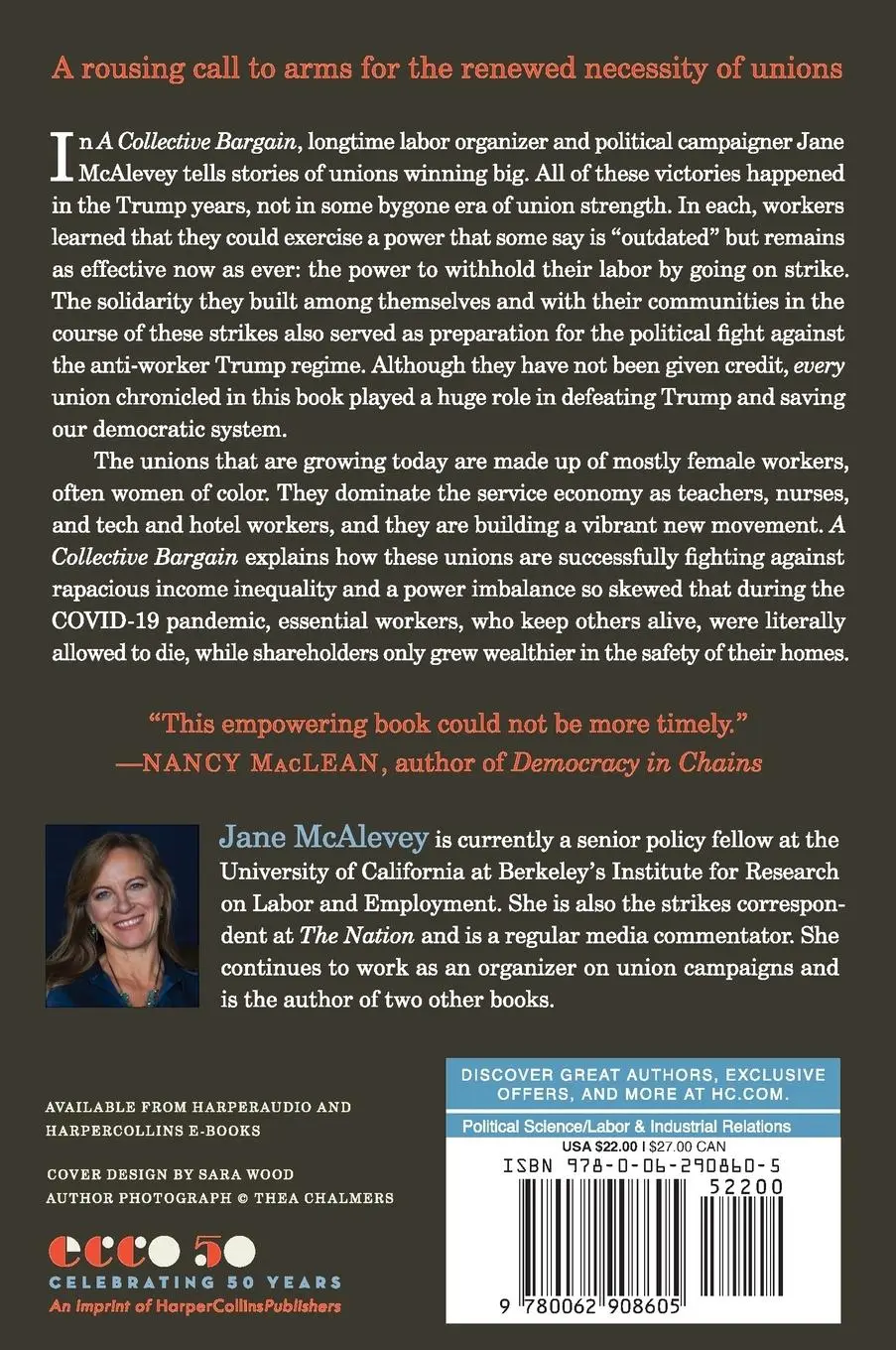 Rückseite: 9780062908605 | A Collective Bargain | Unions, Organizing, and the Fight for Democracy