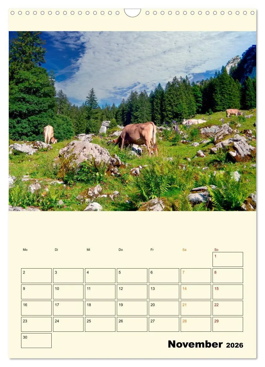 Bild: 9783516348705 | Glückliche Bergkühe (Wandkalender 2026 DIN A3 hoch), CALVENDO...