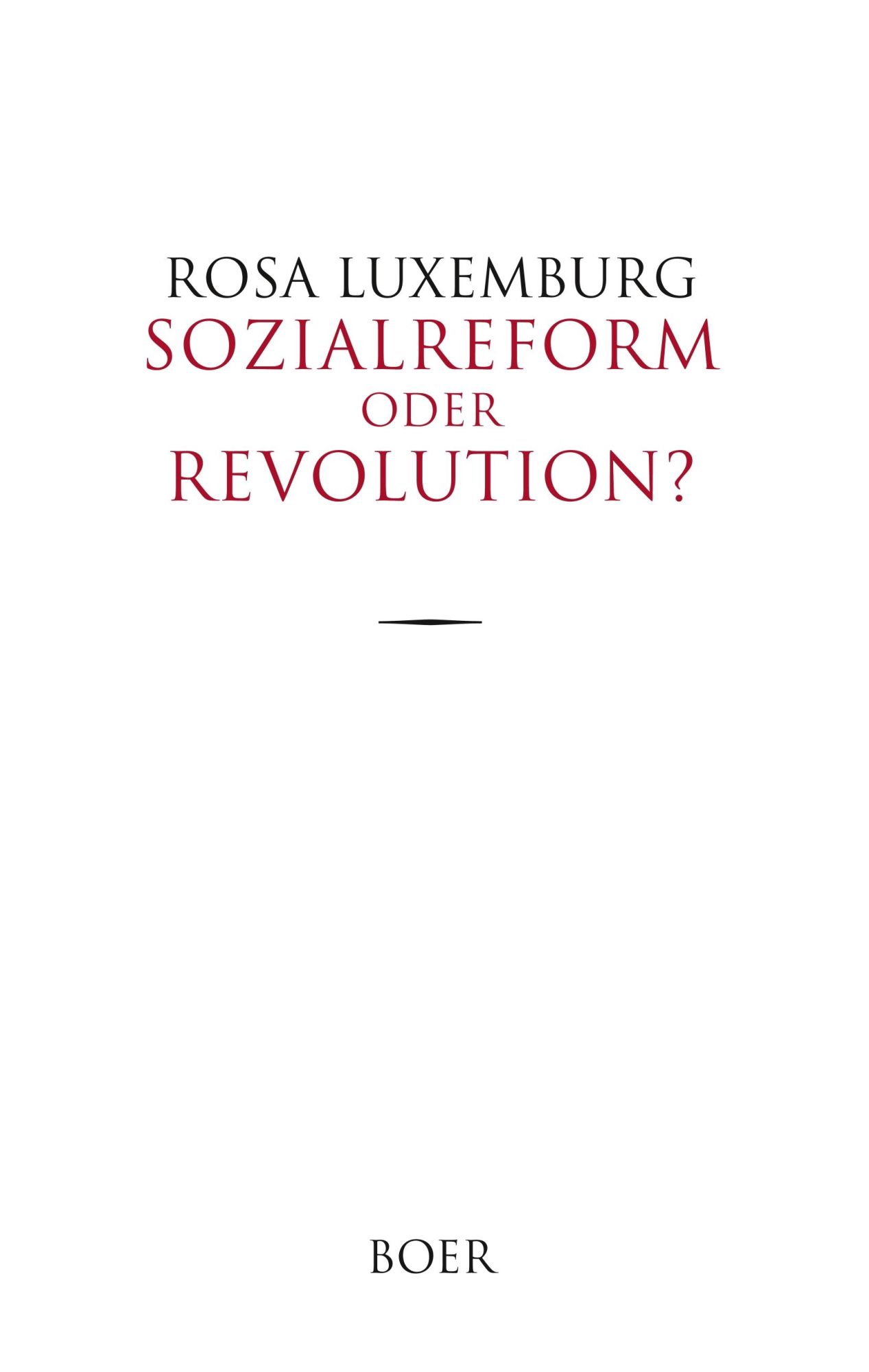 Cover: 9783947618705 | Sozialreform oder Revolution? | Rosa Luxemburg | Buch | 88 S. | 2019