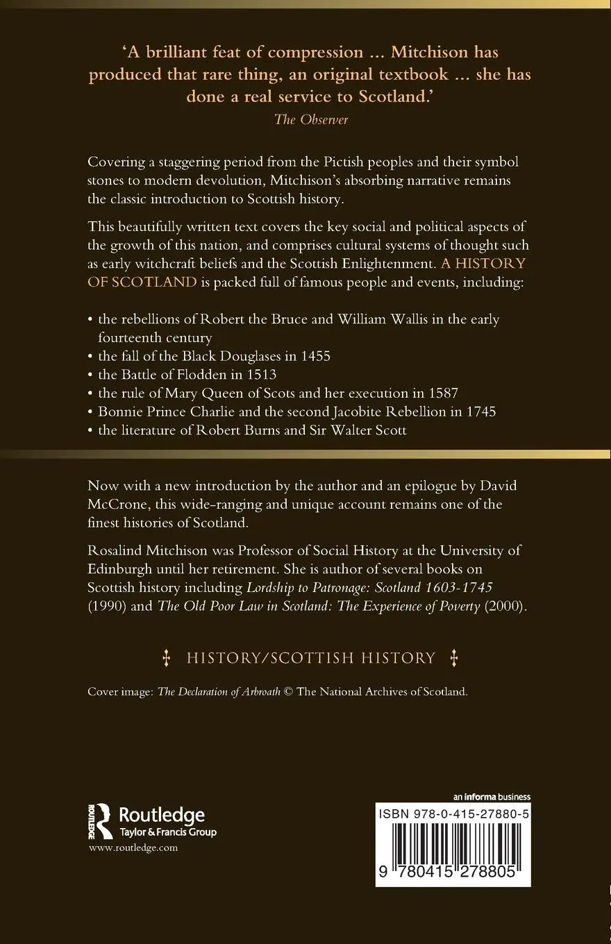 Rückseite: 9780415278805 | A History of Scotland | Rosalind Mitchison (u. a.) | Taschenbuch