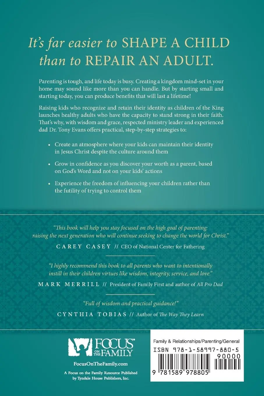 Rückseite: 9781589978805 | Raising Kingdom Kids | Tony Evans | Taschenbuch | Englisch | 2016