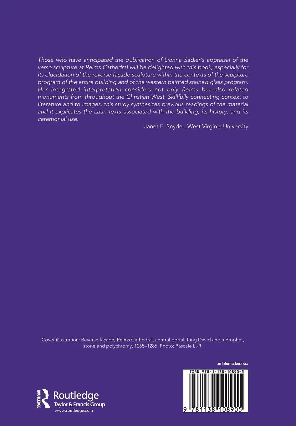 Rückseite: 9781138108905 | Reading the Reverse Façade of Reims Cathedral | Donna L. Sadler | Buch