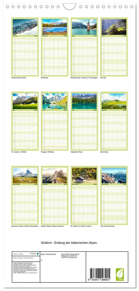 Bild: 9783457098905 | Familienplaner 2025 - Südtirol - Entlang der italienischen Alpen....