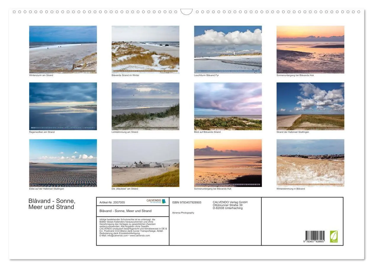 Bild: 9783457928905 | Blåvand - Sonne, Meer und Strand (Wandkalender 2026 DIN A2 quer),...