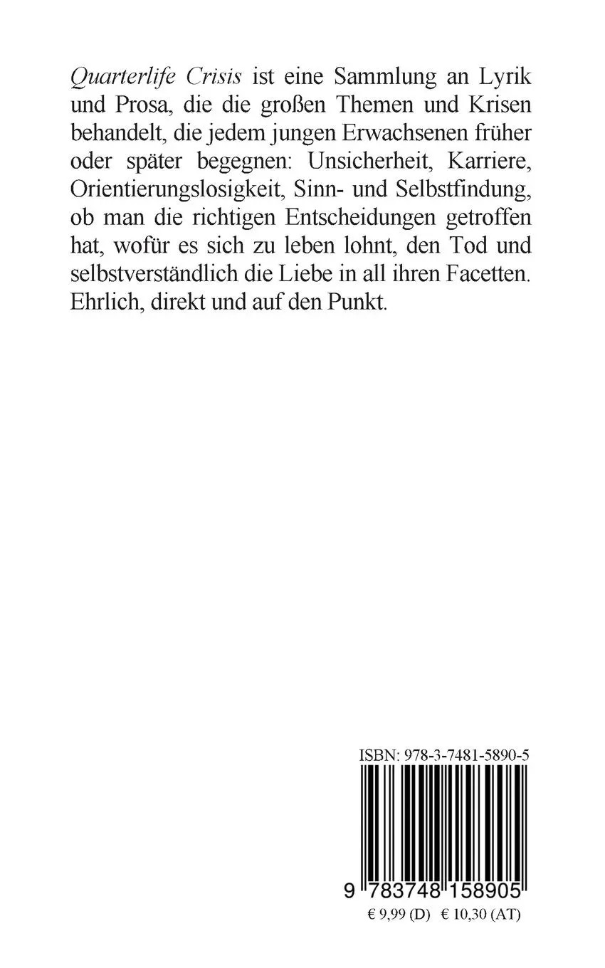 Rückseite: 9783748158905 | Quarterlife Crisis | Von der Orientierungslosigkeit junger Erwachsener