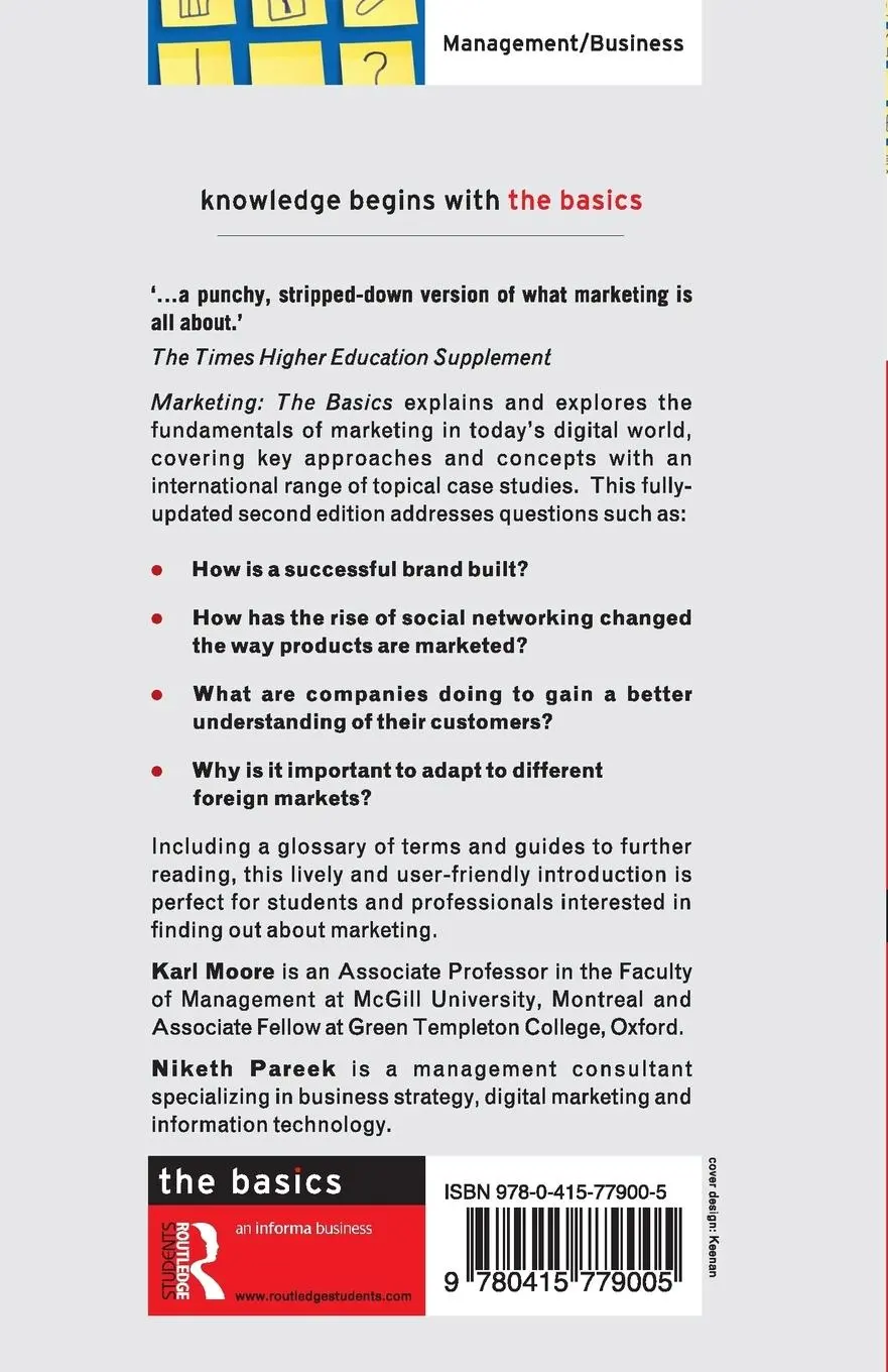 Rückseite: 9780415779005 | Marketing | The Basics | Karl Moore (u. a.) | Taschenbuch | Englisch