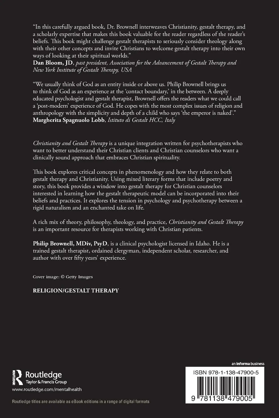 Rückseite: 9781138479005 | Christianity and Gestalt Therapy | Philip Brownell | Taschenbuch