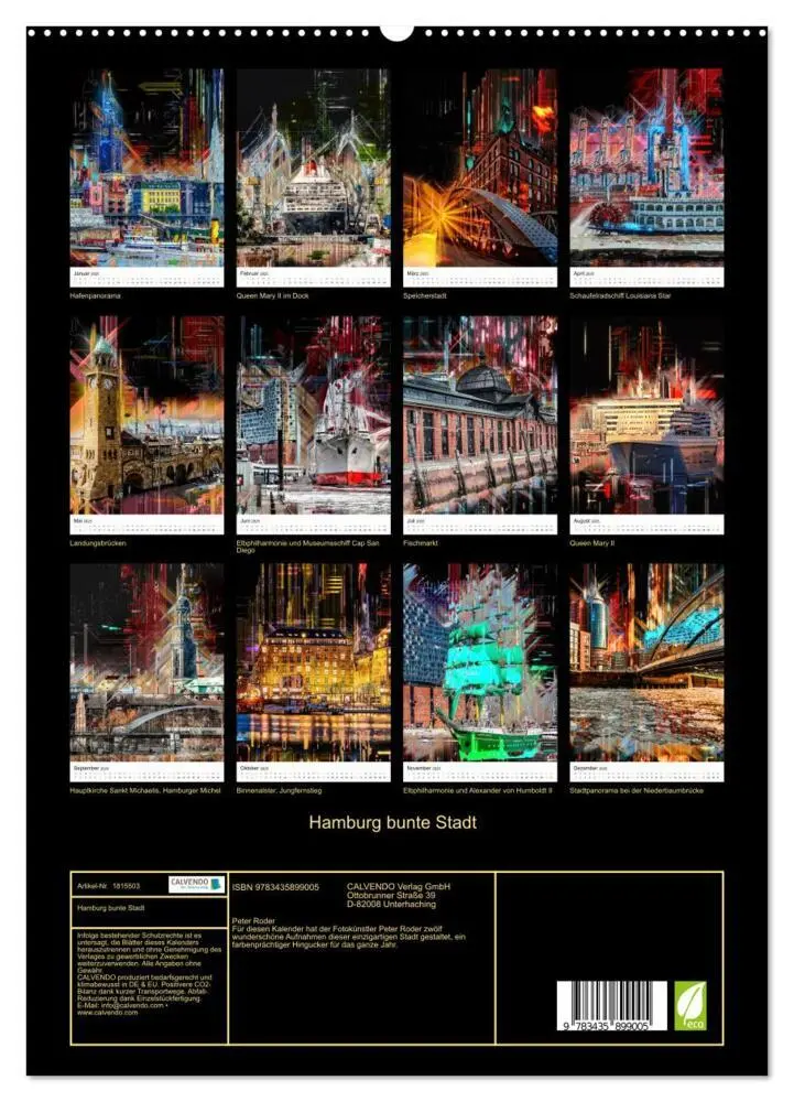 Bild: 9783435899005 | Hamburg bunte Stadt (hochwertiger Premium Wandkalender 2025 DIN A2...