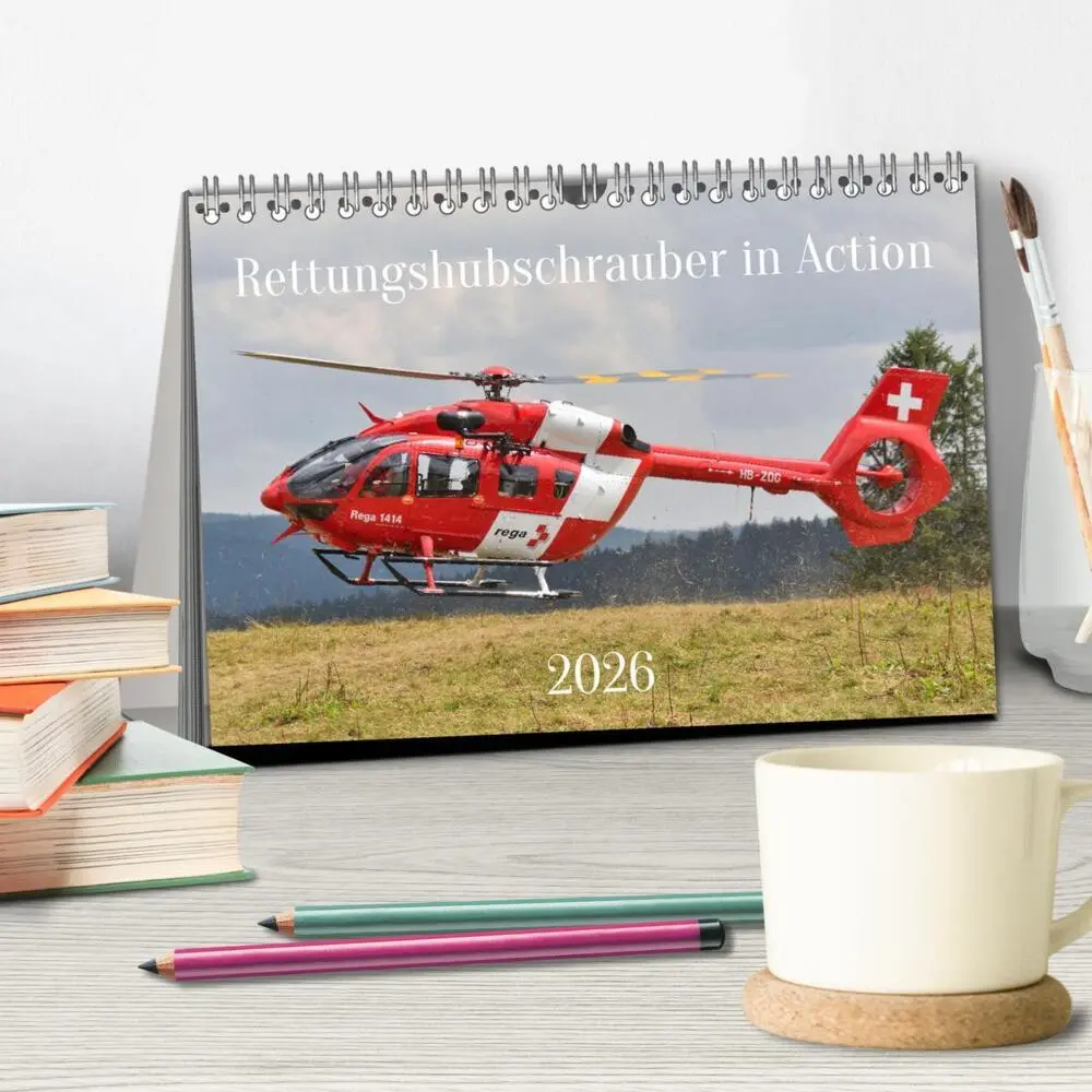 Bild: 9783457509005 | Rettungshubschrauber in Action (Tischkalender 2026 DIN A5 quer),...