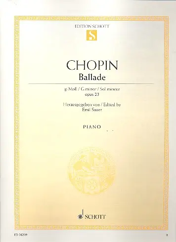 Cover: 9790001089005 | Ballade g-Moll | op. 23. Klavier., Edition Schott Einzelausgabe | Buch