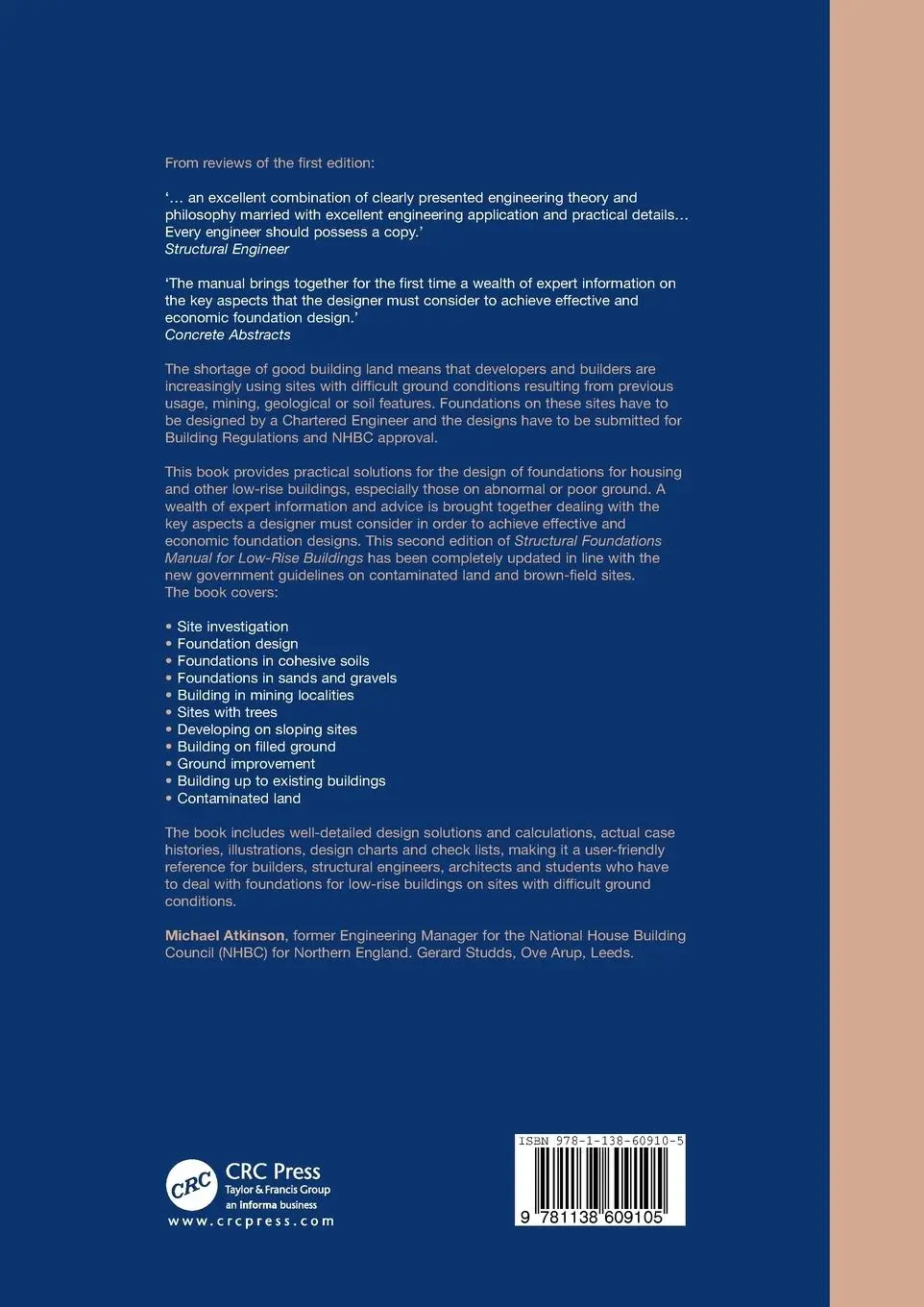 Rückseite: 9781138609105 | Structural Foundations Manual for Low-Rise Buildings | Atkinson | Buch