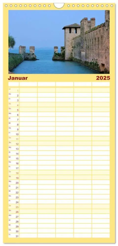 Bild: 9783457119105 | Familienplaner 2025 - Gardasee mit 5 Spalten (Wandkalender, 21 x 45...