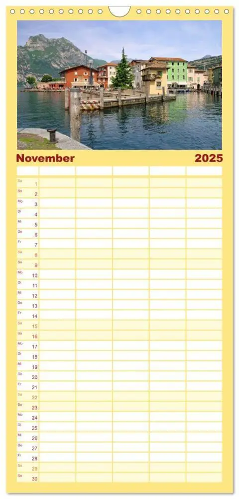 Bild: 9783457119105 | Familienplaner 2025 - Gardasee mit 5 Spalten (Wandkalender, 21 x 45...
