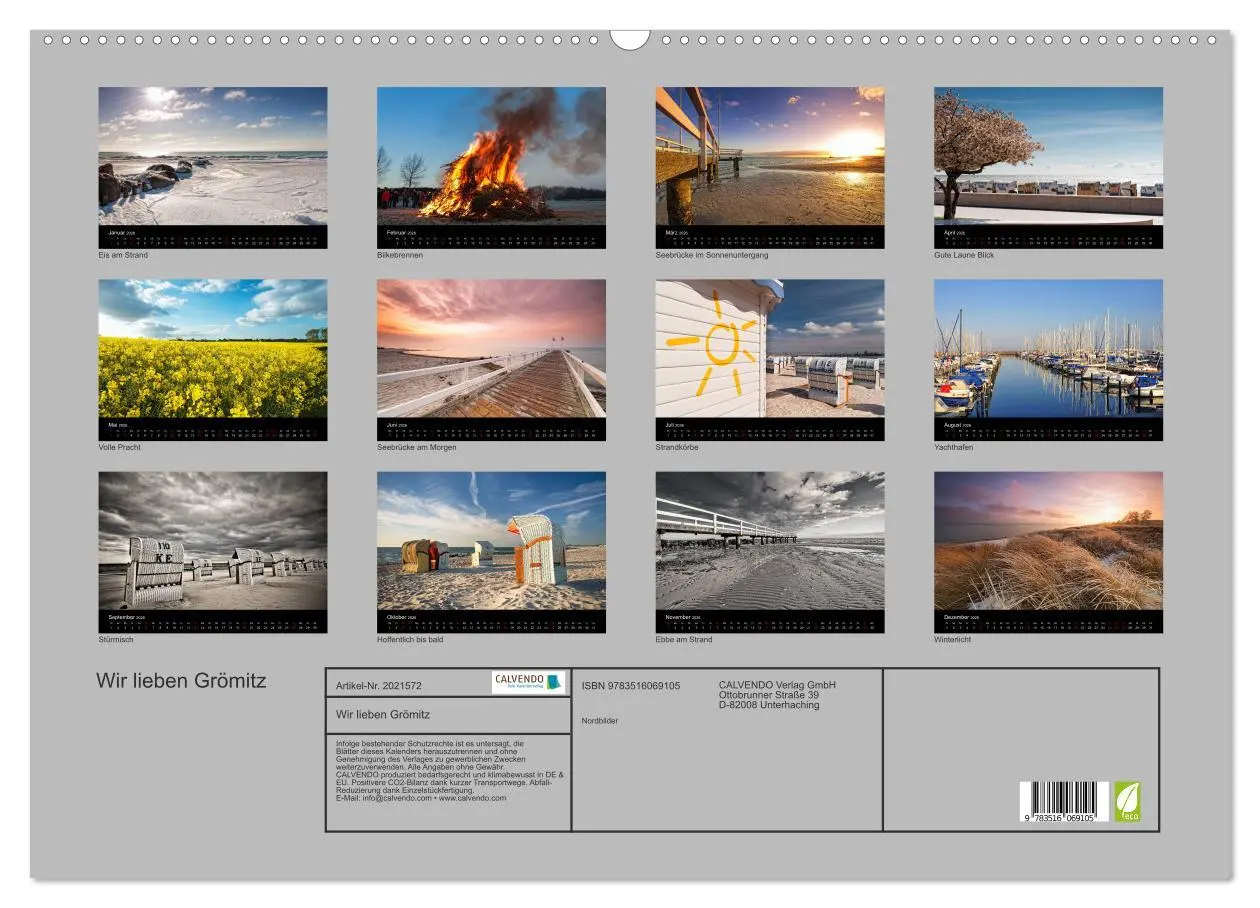 Bild: 9783516069105 | Wir lieben Grömitz (Wandkalender 2026 DIN A2 quer), CALVENDO...