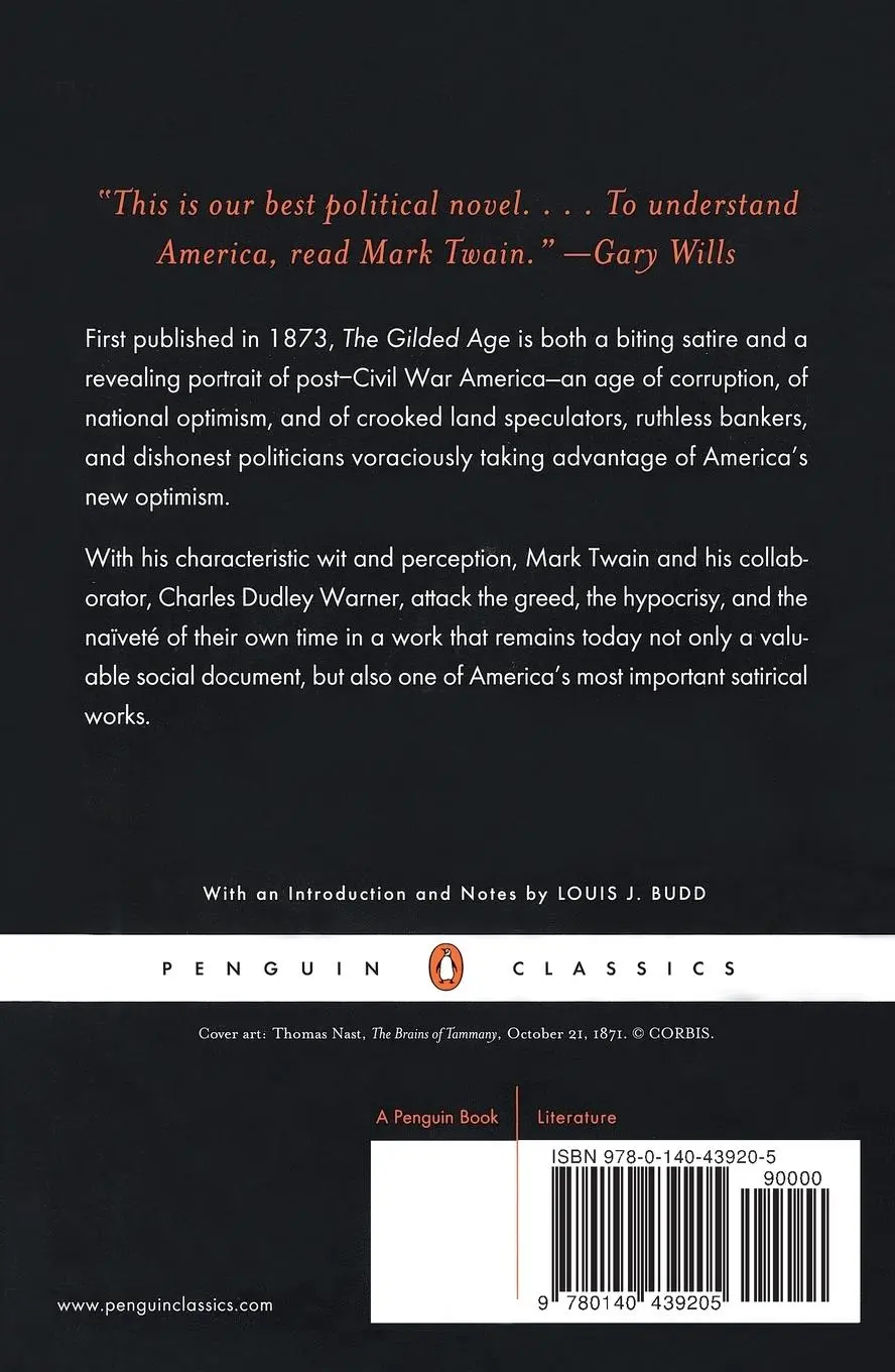 Rückseite: 9780140439205 | The Gilded Age | A Tale of Today | Mark Twain (u. a.) | Taschenbuch
