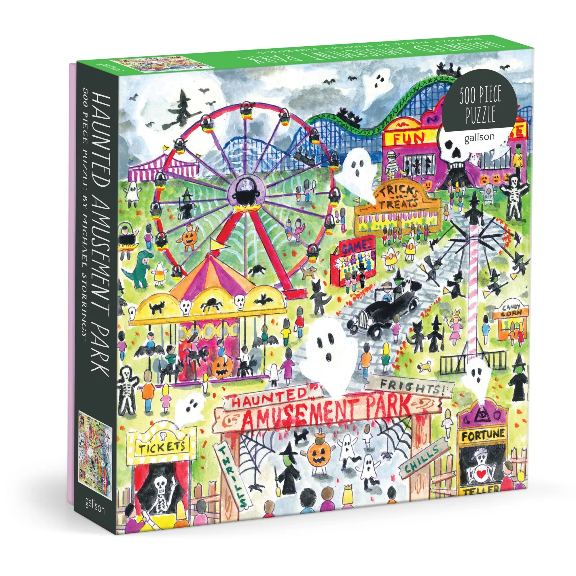 Cover: 9780735389205 | Michael Storrings Haunted Amusement Park 500 Piece Puzzle | Galison