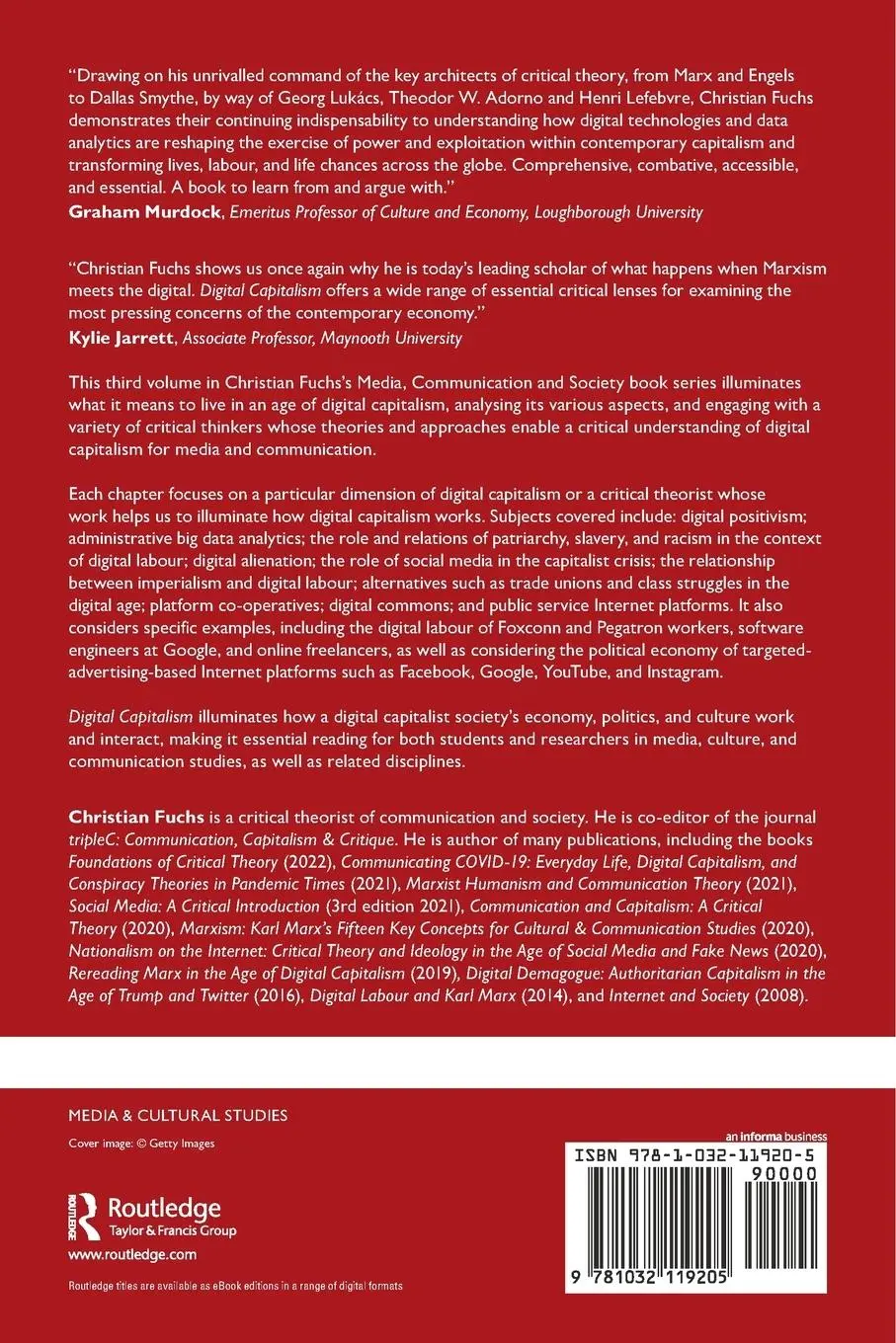Rückseite: 9781032119205 | Digital Capitalism | Media, Communication and Society Volume Three