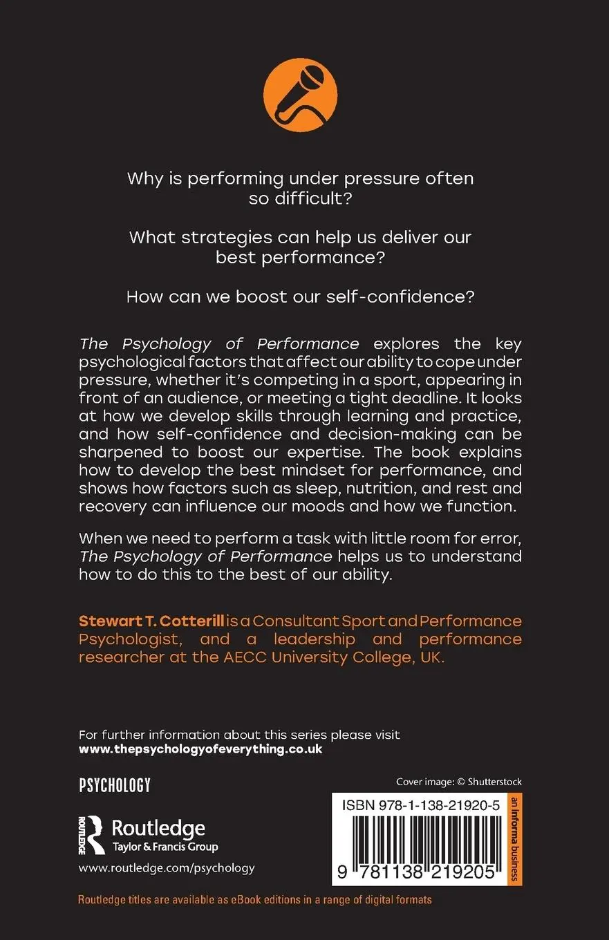 Rückseite: 9781138219205 | The Psychology of Performance | Stewart T. Cotterill | Taschenbuch