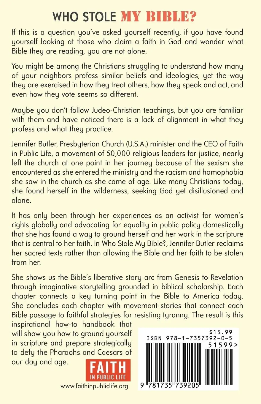 Rückseite: 9781735739205 | Who Stole My Bible? | Jennifer Butler | Taschenbuch | Englisch | 2020