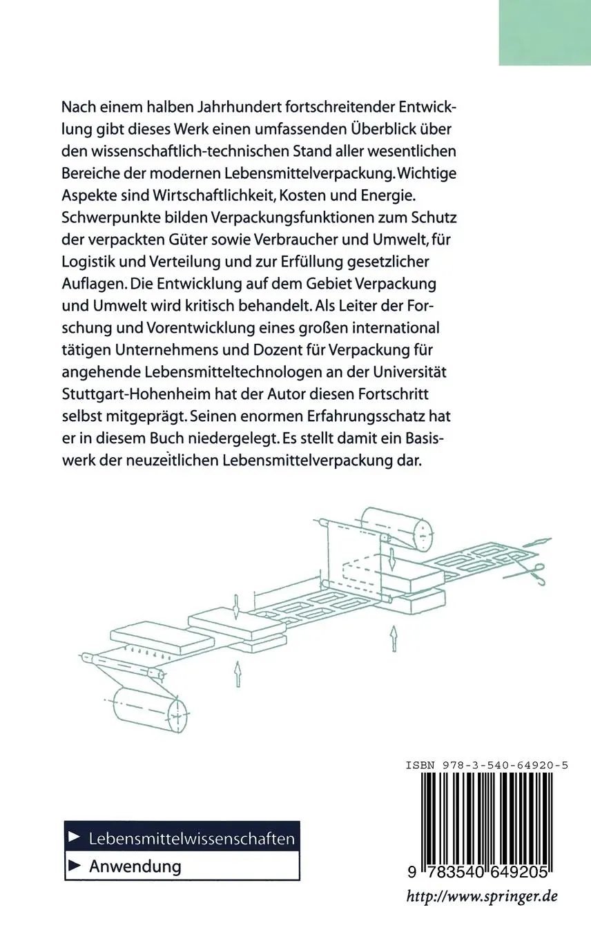 Rückseite: 9783540649205 | Verpackung von Lebensmitteln | Norbert S. Buchner | Buch | Deutsch