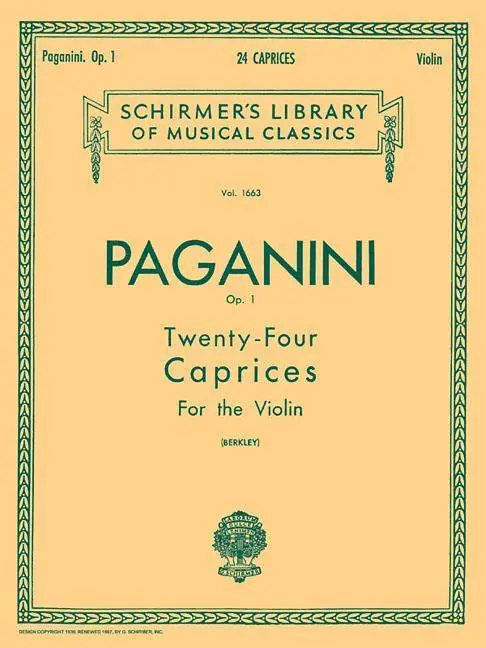 Cover: 9780793559305 | Niccolo Paganini 24 Caprices Op. 1 Violin Solo Schirmer Classics...