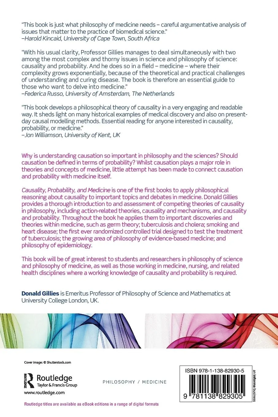 Rückseite: 9781138829305 | Causality, Probability, and Medicine | Donald Gillies | Taschenbuch