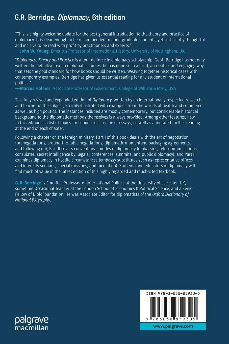 Rückseite: 9783030859305 | Diplomacy | Theory and Practice | G. R. Berridge | Taschenbuch | xxxii
