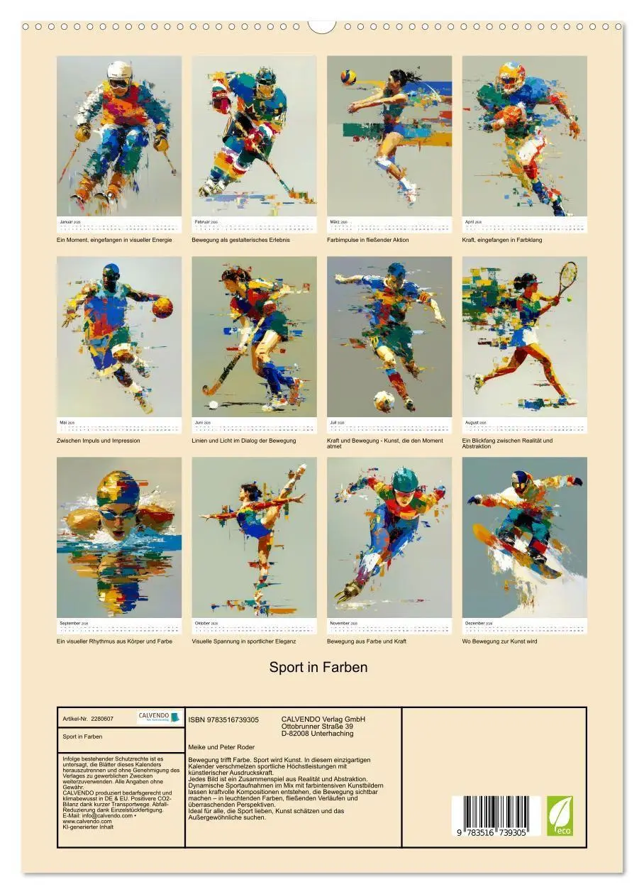 Bild: 9783516739305 | Sport in Farben (hochwertiger Premium Wandkalender 2026 DIN A2...