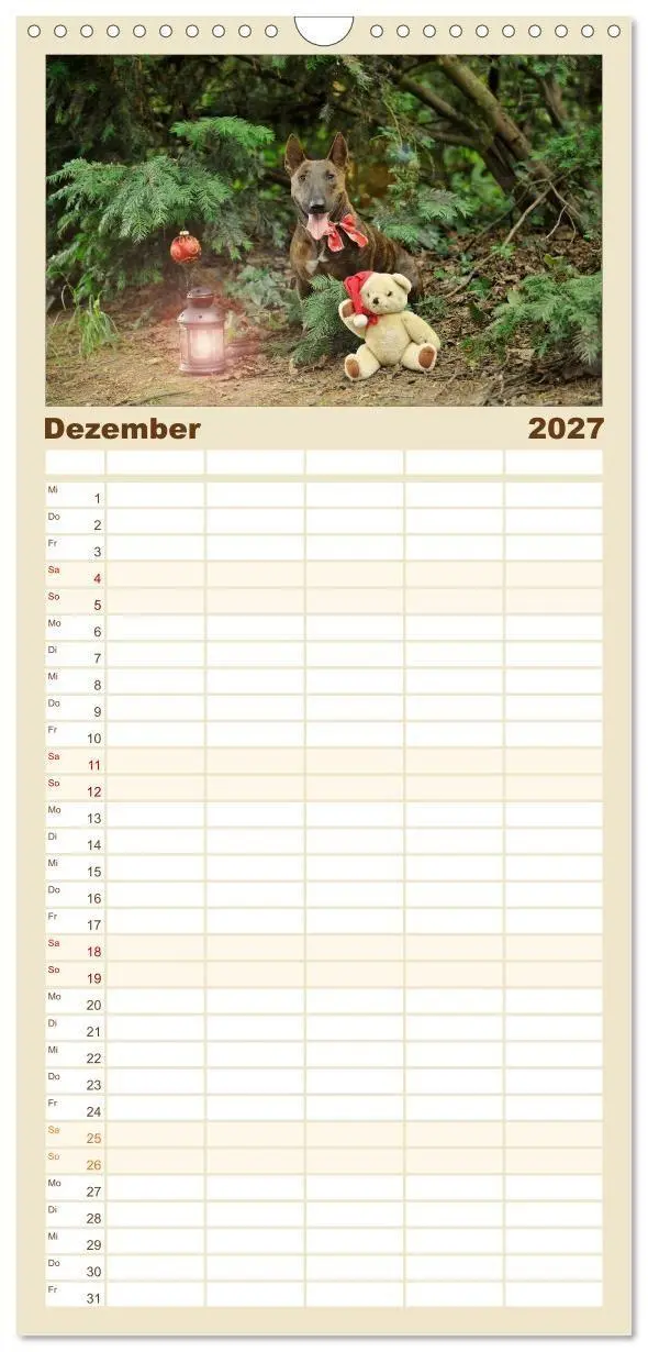 Bild: 9783594339305 | Familienplaner 2027 - Bullterrier? Was sonst! mit 5 Spalten...