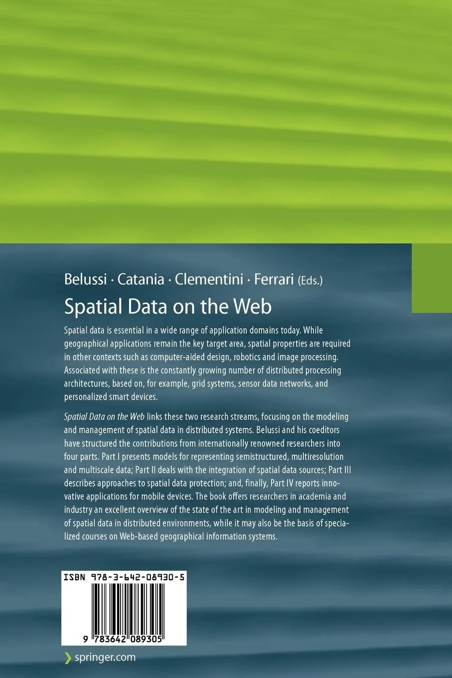 Rückseite: 9783642089305 | Spatial Data on the Web | Modeling and Management | Belussi (u. a.)