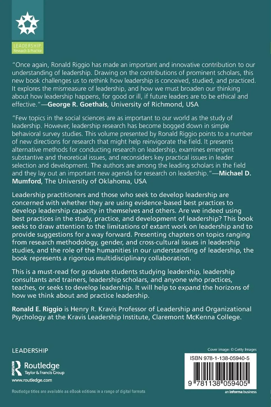 Rückseite: 9781138059405 | What's Wrong With Leadership? | Ronald E. Riggio | Taschenbuch | 2018
