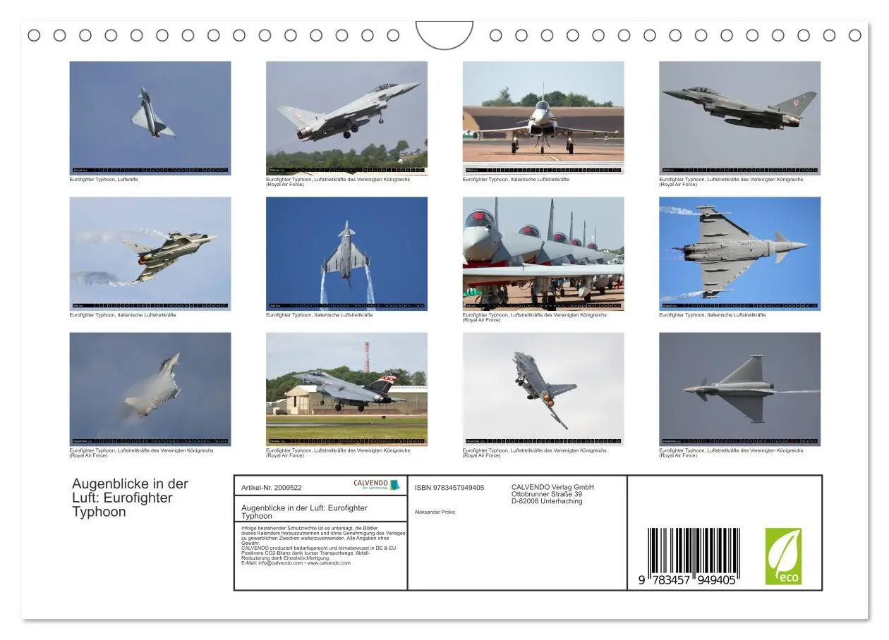 Bild: 9783457949405 | Augenblicke in der Luft: Eurofighter Typhoon (Wandkalender 2026 DIN...