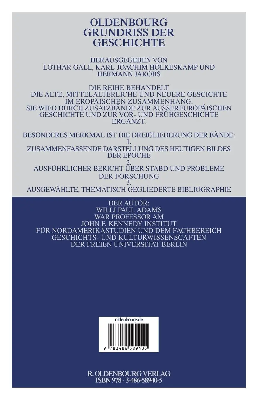 Rückseite: 9783486589405 | Die USA vor 1900 | Willi Paul Adams | Taschenbuch | XIV | Deutsch