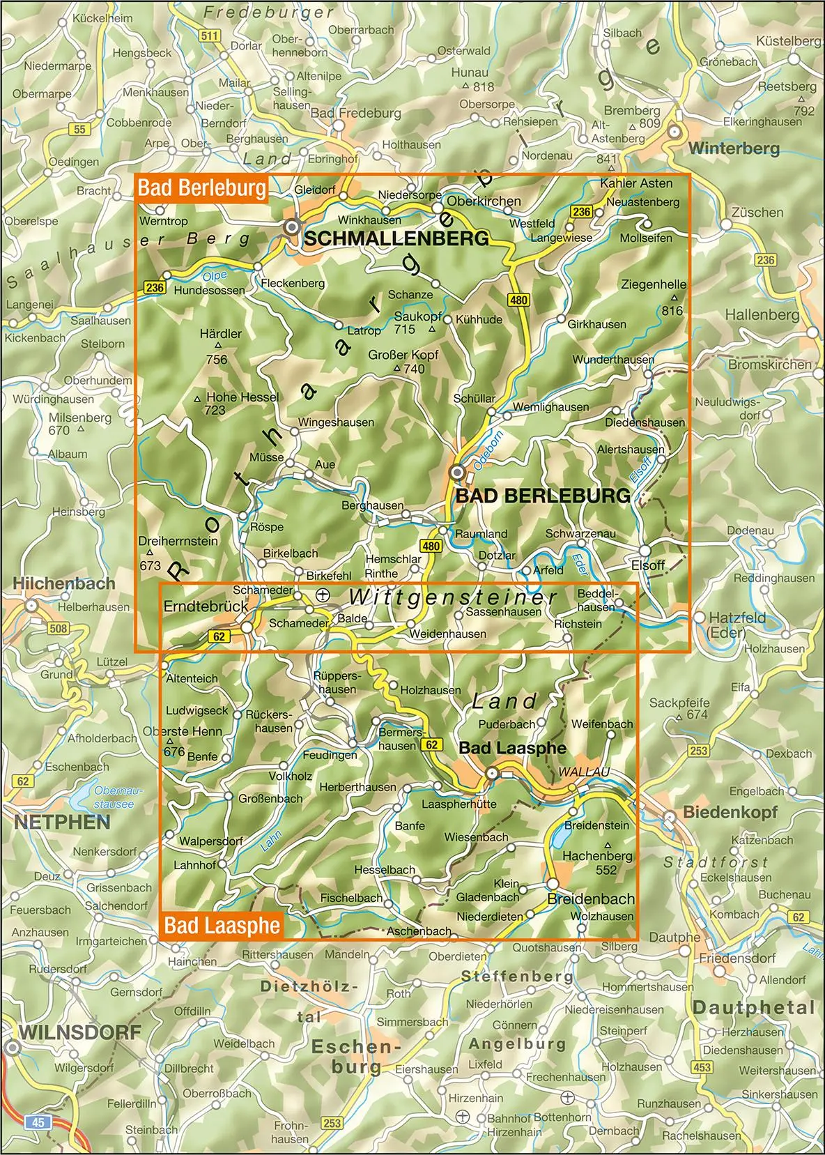 Rückseite: 9783866369405 | Wanderkarten-Set Bad Laasphe + Bad Berleburg | Taschenbuch | 2 Bde/Tle
