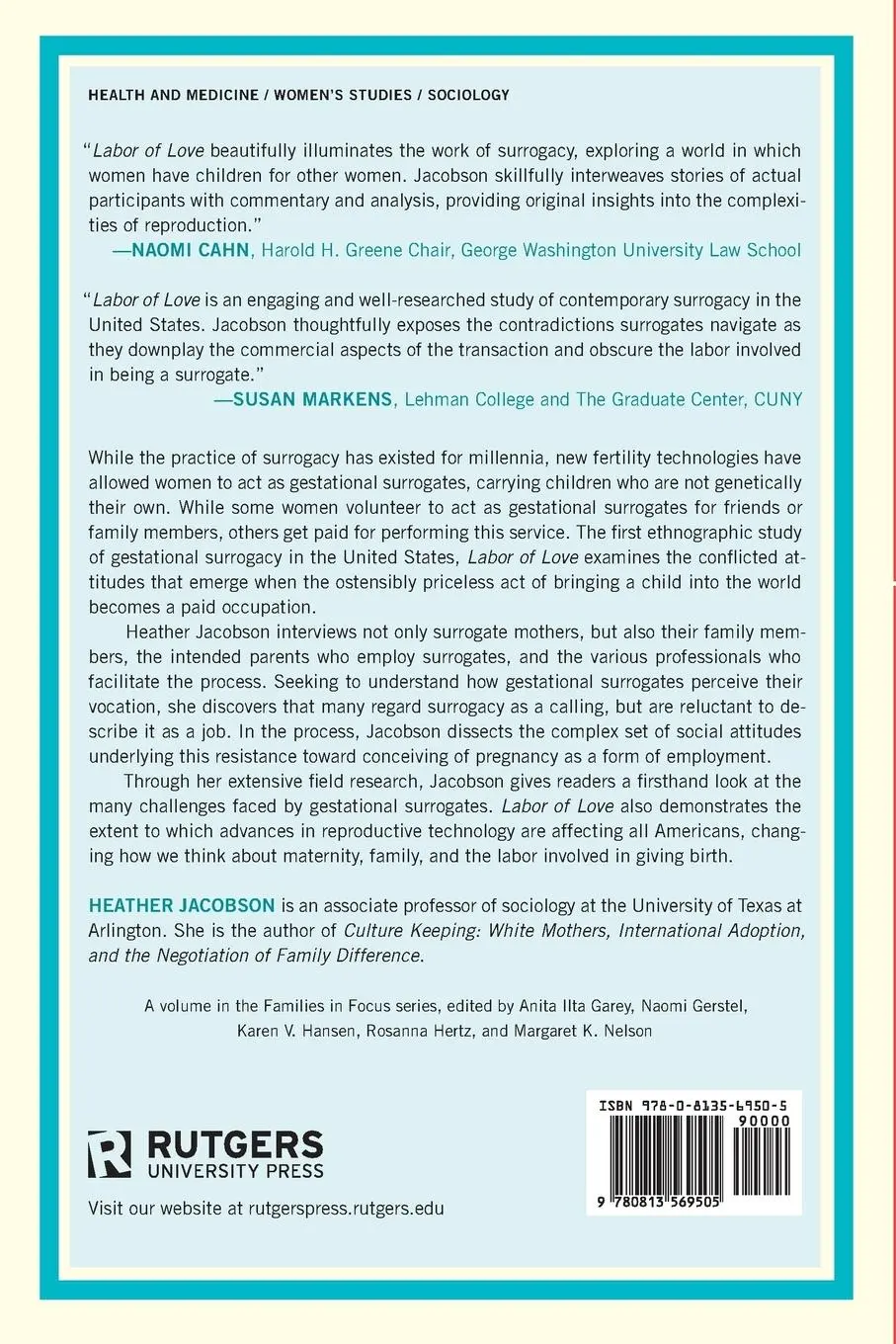 Rückseite: 9780813569505 | Labor of Love | Gestational Surrogacy and the Work of Making Babies